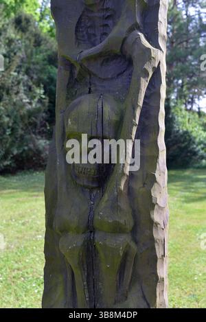 Une sculpture en bois, parc commémoratif national de Mohacs, Hongrie Banque D'Images