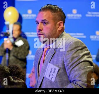 4 mai 2022, Hempstead, New York, États-Unis : ANTHONY dÂ€™ESPOSITO, conseiller municipal de la ville de Hempstead, prononce un discours lors de la cérémonie d'ouverture du WABC-TV long Island Bureau à l'Université Hofstra. (Crédit image : © Ann Parry/ZUMA Press Wire) Banque D'Images