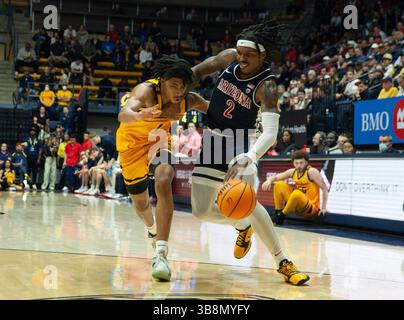 Décembre 29 2023 Berkeley, CA États-Unis le garde de l'Arizona Caleb Love (2) va au panier lors du match de basket-ball masculin de la NCAA entre les Wildcats de l'Arizona et les Golden Bears de Californie. Arizona a battu California100-81 au Haas Pavilion Berkeley Calif. Thurman James / CSM (crédit image : © Thurman James/CSM via ZUMA Press Wire) Banque D'Images