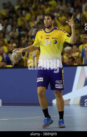 27 septembre 2023, Kielce, Pologne : Daniel Dujshebaev d'Industria Kielce vu en action lors du match de Ligue des Champions de l'EHF entre Industria Kielce et le Paris Saint-Germain Handball au Hala LegionÃ³w de Kielce. Scores finaux ; Industria Kielce 29 : 30 Paris Saint-Germaint. (Crédit image : © Grzegorz Wajda/SOPA images via ZUMA Press Wire) Banque D'Images