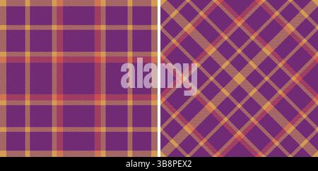 Textures élégantes à carreaux, deux motifs sans couture. Tartan écossais traditionnel, pour les textiles, la mode, l'emballage ou les arrière-plans. Teintes chaudes avec ambiance rétro Illustration de Vecteur