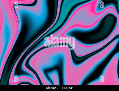 Texture futuriste Y2K, fond dégradé abstrait. Métal liquide coloré, toile de fond rétro psychédélique Banque D'Images