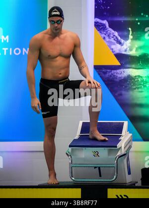 ROTTERDAM, PAYS-BAS - 3 DÉCEMBRE : Jesse Puts des pays-Bas se concentre avant de participer à la finale masculine du 50 m libre lors du jour 4 de la rencontre de qualification de Rotterdam au Zwemcentrum Rotterdam le 3 décembre 2023 à Rotterdam, pays-Bas (photo de Rene Nijhuis/BSR Agency) Banque D'Images