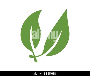 Icône de feuille élégante en vert frais. Symbolise la croissance, la nature et la durabilité. Parfait pour les marques écologiques, le bien-être ou les projets environnementaux. Illustration de Vecteur