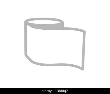 Illustration simple et minimaliste d'un rouleau de papier. Parfait pour les icônes de site Web, la conception d'applications, ou comme un élément graphique subtil représentant la propreté, o Illustration de Vecteur