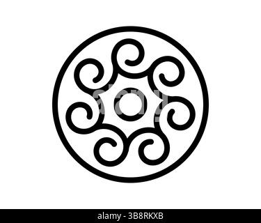 Design rond élégant et stylisé avec éléments tourbillonnants. Symbole abstrait, parfait pour les logos, la marque ou les projets créatifs. Illustration vectorielle. V Illustration de Vecteur