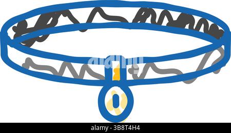 choker vintage icône de mode doodle illustration Illustration de Vecteur