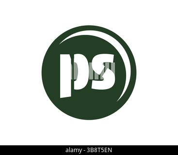Emblème sport PS ou logotype d'équipe. Logo de balle avec une combinaison de lettres initiales P et S pour magasin de balles, entreprise de sport, entraînement, badge de club. Vecteur Illustration de Vecteur