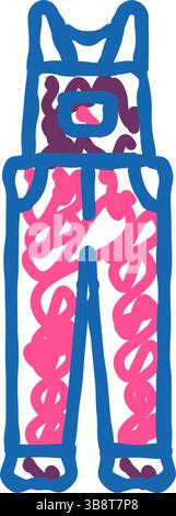 combinaisons vintage icône de mode doodle illustration Illustration de Vecteur