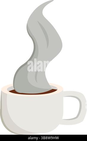 Tasse à café chaude pour cuisson à la vapeur. Illustration vectorielle Illustration de Vecteur