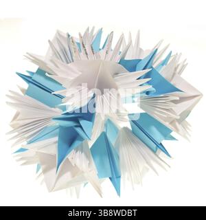 Colourfull unité origami flocon isolé sur fond blanc Banque D'Images