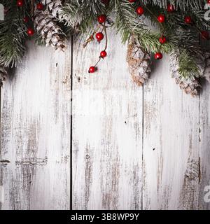 White Christmas border minable avec des cocottes Banque D'Images