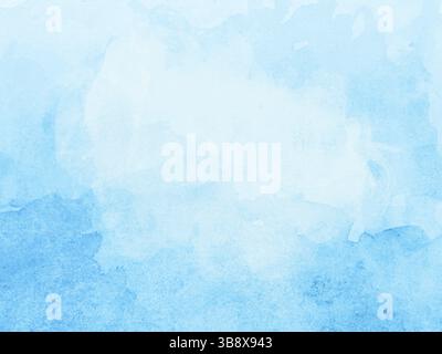 Fond bleu pastel aquarelle. Arrière-plan abstrait aquarelle bleu et turquoise dégradé avec un espace de texte léger au centre pour le design Banque D'Images
