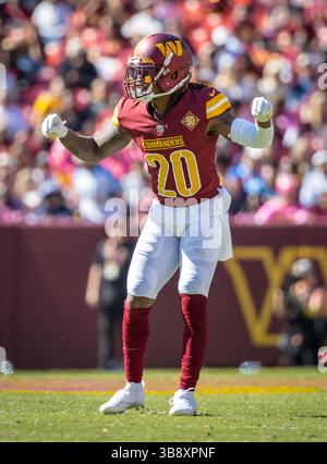 9 octobre 2022 : sécurité des commandants de Washington Bobby McCain (20 ans) en action pendant le match entre les Titans du Tennessee et les commandants de Washington joué au FedEx Field à Landover, MD. Photographe : Cory Royster (crédit image : © Cory Royster/CSM via ZUMA Press Wire) Banque D'Images