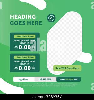 Meilleur design de poste de médias sociaux pour les entreprises - Nouveau style moderne de UI UX Post Design Illustration de Vecteur