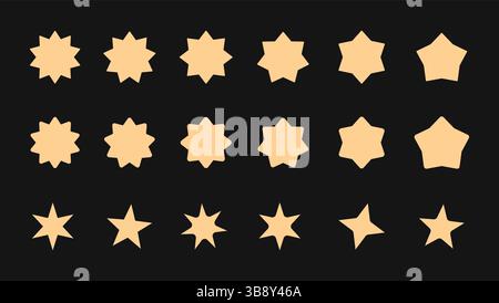 ensemble de différentes formes de dessins d'étoiles Illustration de Vecteur