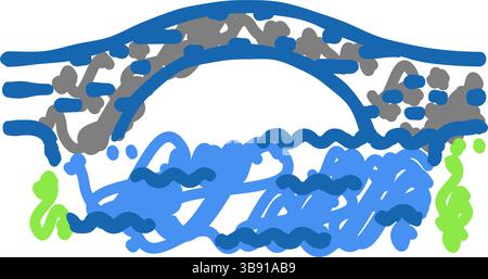 icône de pont de poutre de boîte illustration de doodle Illustration de Vecteur