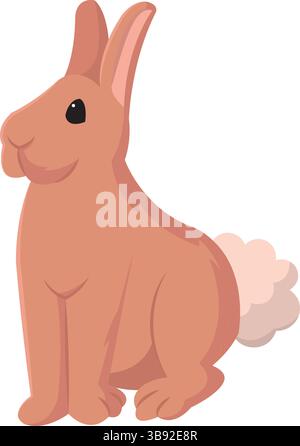 Lapin brun mignon debout. Illustration vectorielle Illustration de Vecteur