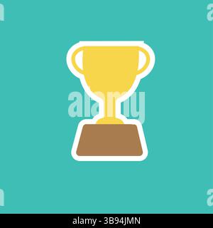Icône plate de trophée d'or. Illustration vectorielle Illustration de Vecteur