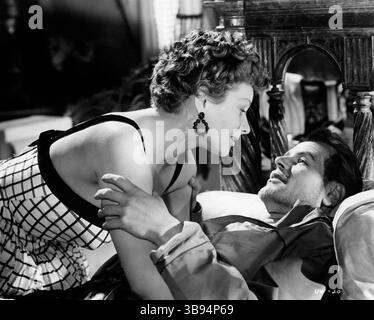 15 avril 2021 : Ruth Leuwerik, Erich Schellow, sur le plateau du film ouest-allemand, ''Portrait d'une femme inconnue'', allemand : ''Bildnis einer Unbekannten'', Schorcht Filmverleih, 1954 (image crédit : © JT Vintage/Glasshouse via ZUMA Press Wire) Banque D'Images