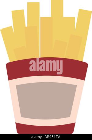 Frites dans un carton rouge. Illustration vectorielle Illustration de Vecteur