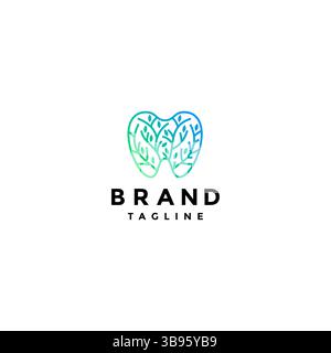 Logo Tree Leaf Tooth. Design de logo simple Green nature Dentistry. Illustration de Vecteur