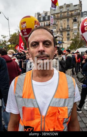18 octobre 2022, Paris, Paris, France : Philippe Martinez leader de la CGT. Grève du 18 octobre : plusieurs milliers de manifestants à Paris et dans le reste de la France (crédit image : © Sadak Souici/ZUMA Press Wire) Banque D'Images