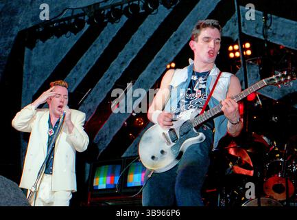 Fern Park, Floride, États-Unis : The CLASH - JOE STRUMMER & NICK SHEPPARD - Orlando Jai Alai Fronton, 30 mars 1984 (image crédit : © Christopher Helton via ZUMA Press Wire) Banque D'Images