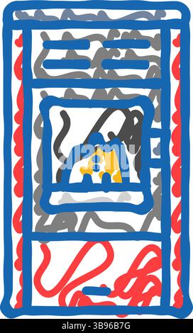 poêle granulés de bois icône doodle illustration Illustration de Vecteur