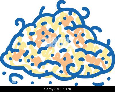 granulés de bois de sciure icône doodle illustration Illustration de Vecteur