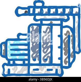 pressage de granulés de bois icône doodle illustration Illustration de Vecteur