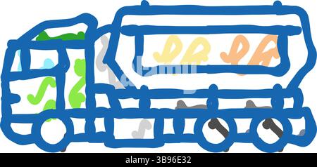 transport granulés de bois icône doodle illustration Illustration de Vecteur