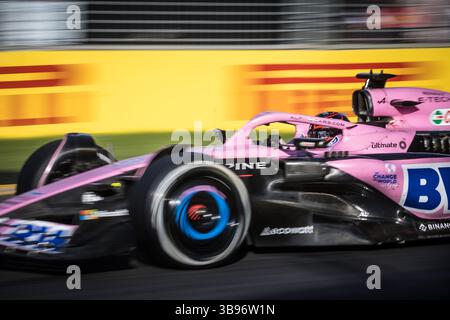 2 avril 2023, Melbourne, Victoria, Australie : MELBOURNE, AUSTRALIE - 2 AVRIL : le Français Esteban Ocon pilote l'Alpine A523 Renault le jour de la course lors du Grand Prix d'Australie 2023 le 2 avril 2023 à Melbourne, en Australie. (Crédit image : © Chris Putnam/ZUMA Press Wire) Banque D'Images