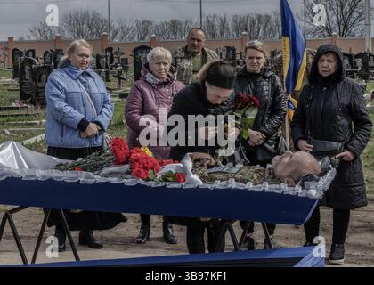 8 avril 2023, Paris, Paris, France : Dmytro Stanislavovych, un ancien policier de 54 ans, a été tué par une frappe d'artillerie le 16 mars dernier à Bakhmout. (Crédit image : © Sadak Souici/ZUMA Press Wire) Banque D'Images