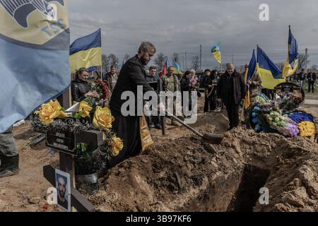 8 avril 2023, Paris, Paris, France : Dmytro Stanislavovych, un ancien policier de 54 ans, a été tué par une frappe d'artillerie le 16 mars dernier à Bakhmout (crédit image : © Sadak Souici/ZUMA Press Wire) Banque D'Images