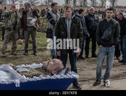 8 avril 2023, Paris, Paris, France : Dmytro Stanislavovych, un ancien policier de 54 ans, a été tué par une frappe d'artillerie le 16 mars dernier à Bakhmout. (Crédit image : © Sadak Souici/ZUMA Press Wire) Banque D'Images