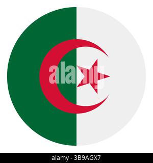 Drapeau de l'Algérie. Algérie cercle drapeau logo icône illustration vectorielle numérique Illustration de Vecteur