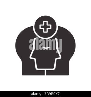 Icône de santé mentale. Symbole soutien psychologique et soins. Illustration vectorielle. Illustration de Vecteur