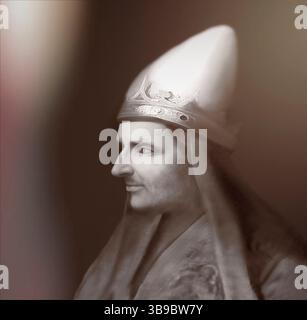 Le pape Alexandre IV ou Alessandro IV, né sous le nom de Rinaldo di Jenne, vers 1199 – 1261, souverain des États pontificaux du 12 décembre 1254 à sa mort, édité numériquement d'après une peinture de Cristofano dell'Altissimo Banque D'Images