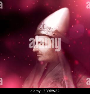 Le pape Alexandre IV ou Alessandro IV, né sous le nom de Rinaldo di Jenne, vers 1199 – 1261, souverain des États pontificaux du 12 décembre 1254 à sa mort, édité numériquement d'après une peinture de Cristofano dell'Altissimo Banque D'Images