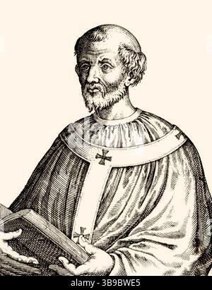 Le pape Alexandre IV ou Alessandro IV, né sous le nom de Rinaldo di Jenne, vers 1199 – 1261, souverain des États pontificaux du 12 décembre 1254 à sa mort, édité numériquement d'après une peinture de Cristofano dell'Altissimo Banque D'Images
