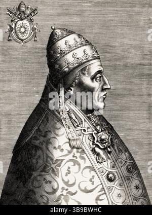 Pierre de Candie, également connu sous le nom de Pierre Phillarges, Pietro Di Candia, Petros Philargos, c. 1339 – 1410, comme Alexandre V ou Alessandro V, antipape élu par le concile de Pise pendant le schisme occidental, il a régné de 1409 à sa mort en 1410 Banque D'Images
