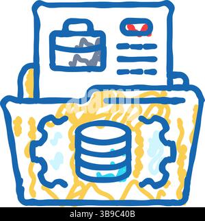 icône de processus métier de gouvernance de données illustration de gribouillage Illustration de Vecteur