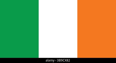 Drapeau de l'Irlande. Irlande drapeau couleurs officielles et proportion illustration vectorielle numérique Illustration de Vecteur