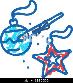 diy décorations de vacances icône doodle illustration Illustration de Vecteur