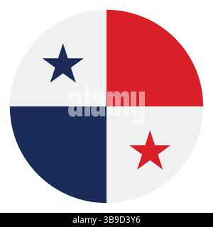 Drapeau de Panama. Drapeau du Panama. Panama Circle flag logo icône d'illustration vectorielle d'ordinateur Illustration de Vecteur