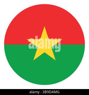 Drapeau du Burkina Faso. Drapeau du Burkina Faso. Burkina Faso cercle drapeau logo icône ordinateur illustration vectorielle conception Illustration de Vecteur