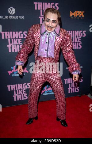 New York, États-Unis. 08 mai 2025. Sweaty Eddie assiste à la première mondiale de ''Things Like This'' de MPX à l'AMC Lincoln Square 13 à New York, États-Unis, le 8 mai 2025. (Photo de Thenews2/NurPhoto) crédit : NurPhoto SRL/Alamy Live News Banque D'Images