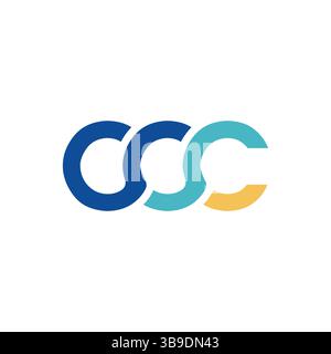Image vectorielle de conception de lettre de logo CCC. Logo multicolore et motif monogramme coloré. Illustration de Vecteur