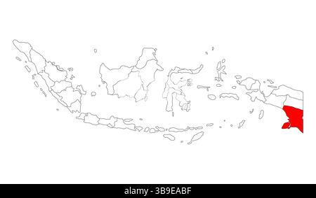 Indonésie détail de la forme de la carte de Papouasie du Sud, illustration vectorielle de symbole d'icône de concept graphique Flat Web . Illustration de Vecteur